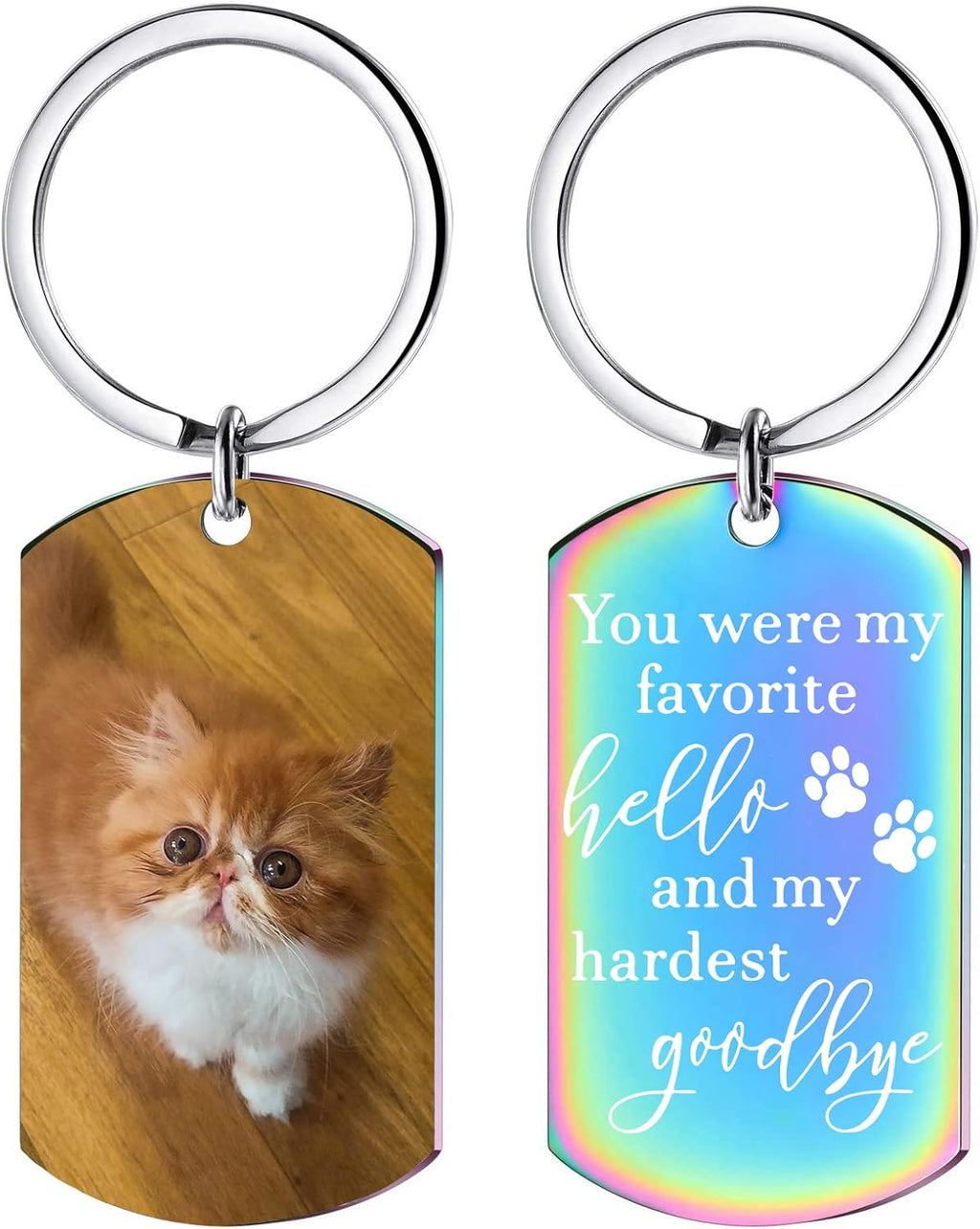 Funnylife Custom Cat Photo Memorial Keychain Pet Memorial Gifts for Cats - Image 10