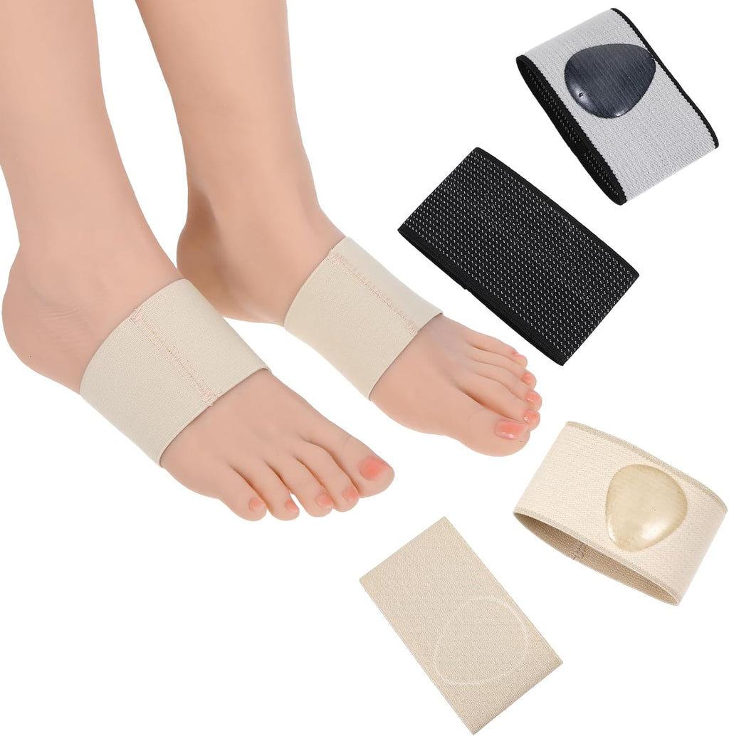 EupHHonycs Copper Arch Support Sleeves front view showing beige and black compression fabric.
