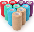 LotFancy 10 Rolls Self Adhesive Vet Wrap, 3 Inch Cohesive Bandage Wrap for Horses, Dogs, Cats, Pet, Animal, Non-Woven Medical First Aid Tape for Wounds, Paw, Leg, Foot, Ankle Sprains & Swelling - Image 9