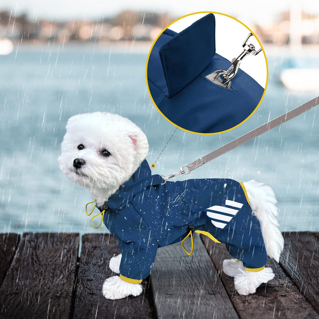 Breathable polyester dog jacket for monsoon walks side view