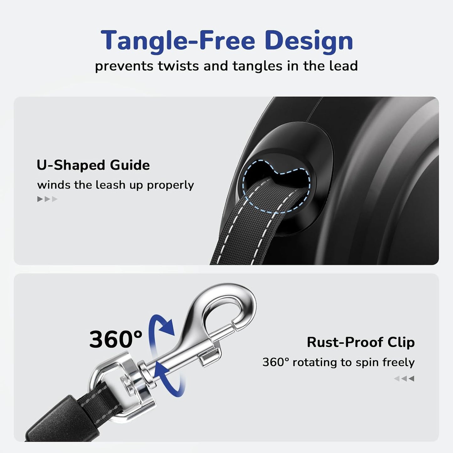 Pecute dog leash with integrated poop bag holder attached