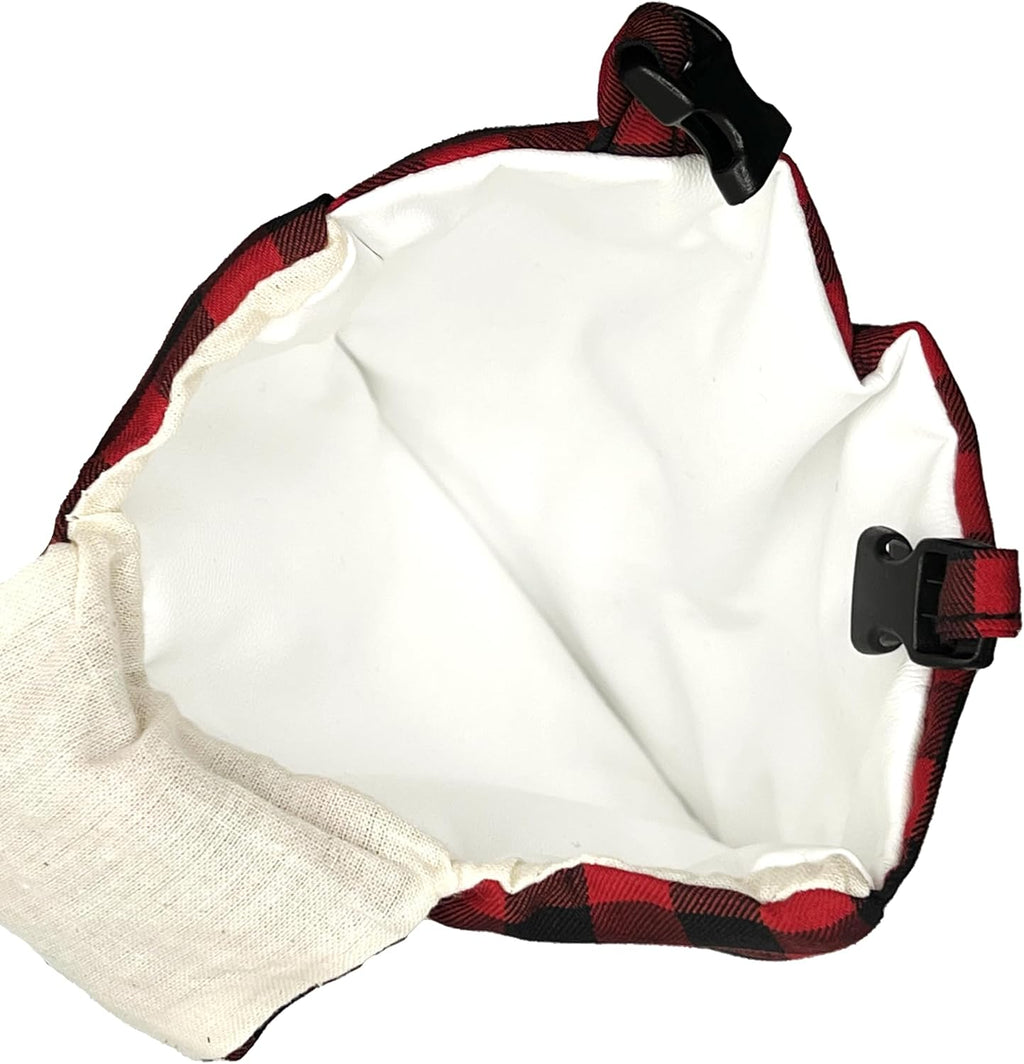 Close up of the waterproof inner pouch inside the reusable duck diaper