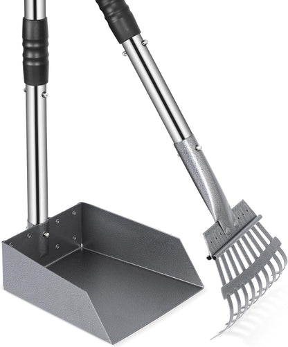 Heeyoo Dog Pooper Scooper, Dog Poop Tray and Rake Set, Pet Waste Removal Scoop with Long Adjustable Sectional Stainless Handles - Image 10