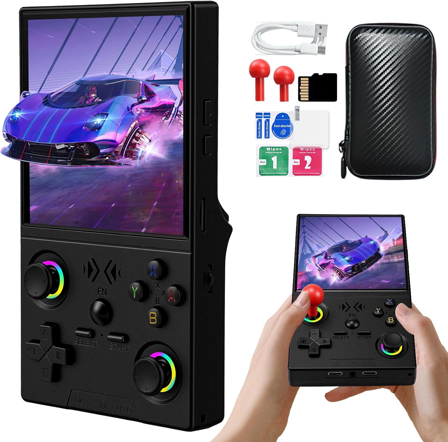 EraVortx XF40V Retro Handheld Game Console front view black color