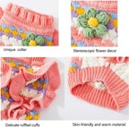 Close-up shot of the soft covering yarn and detailed tulip knit structure.