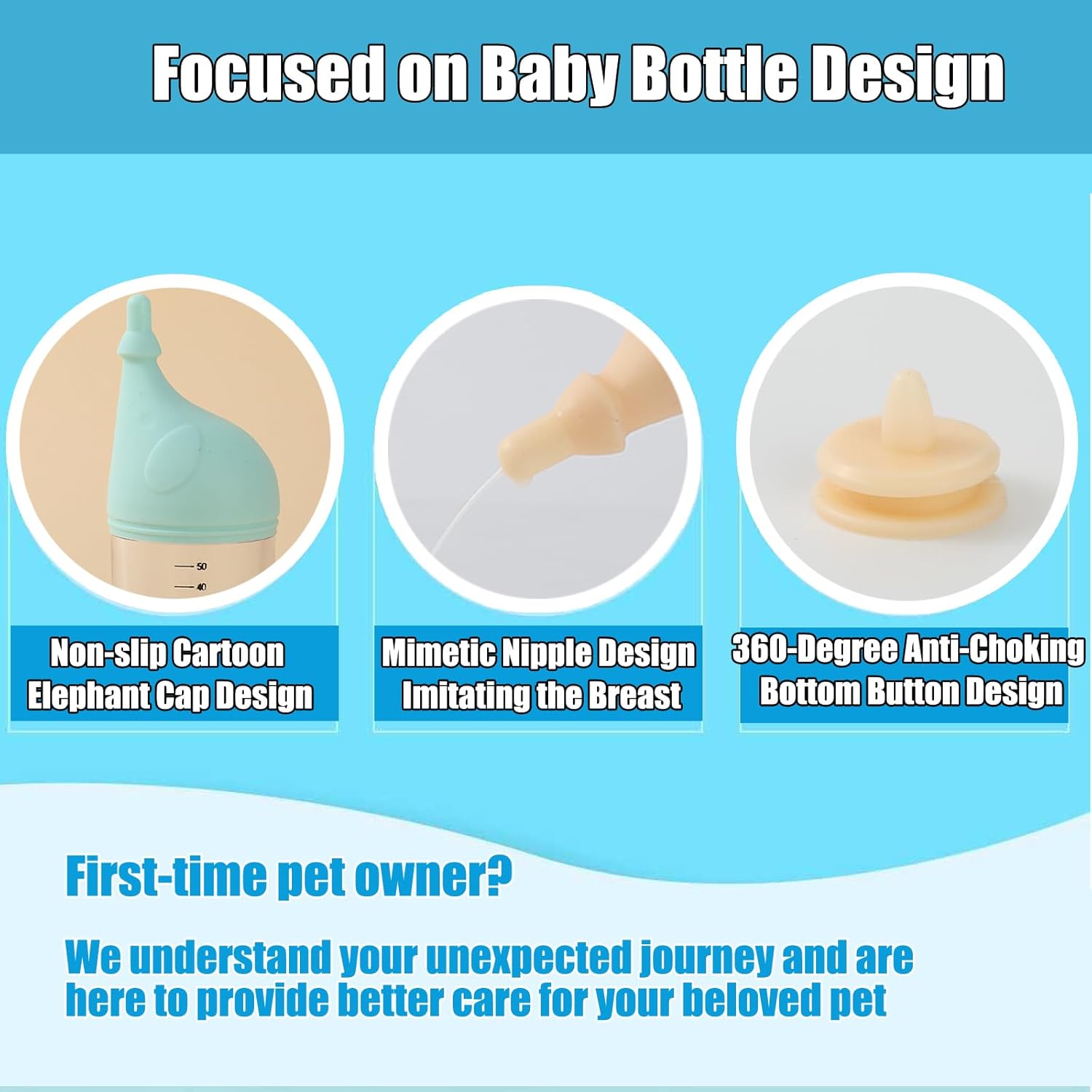 LogFaadCoi miniature animal feeding bottle showing the bottom anti choke valve