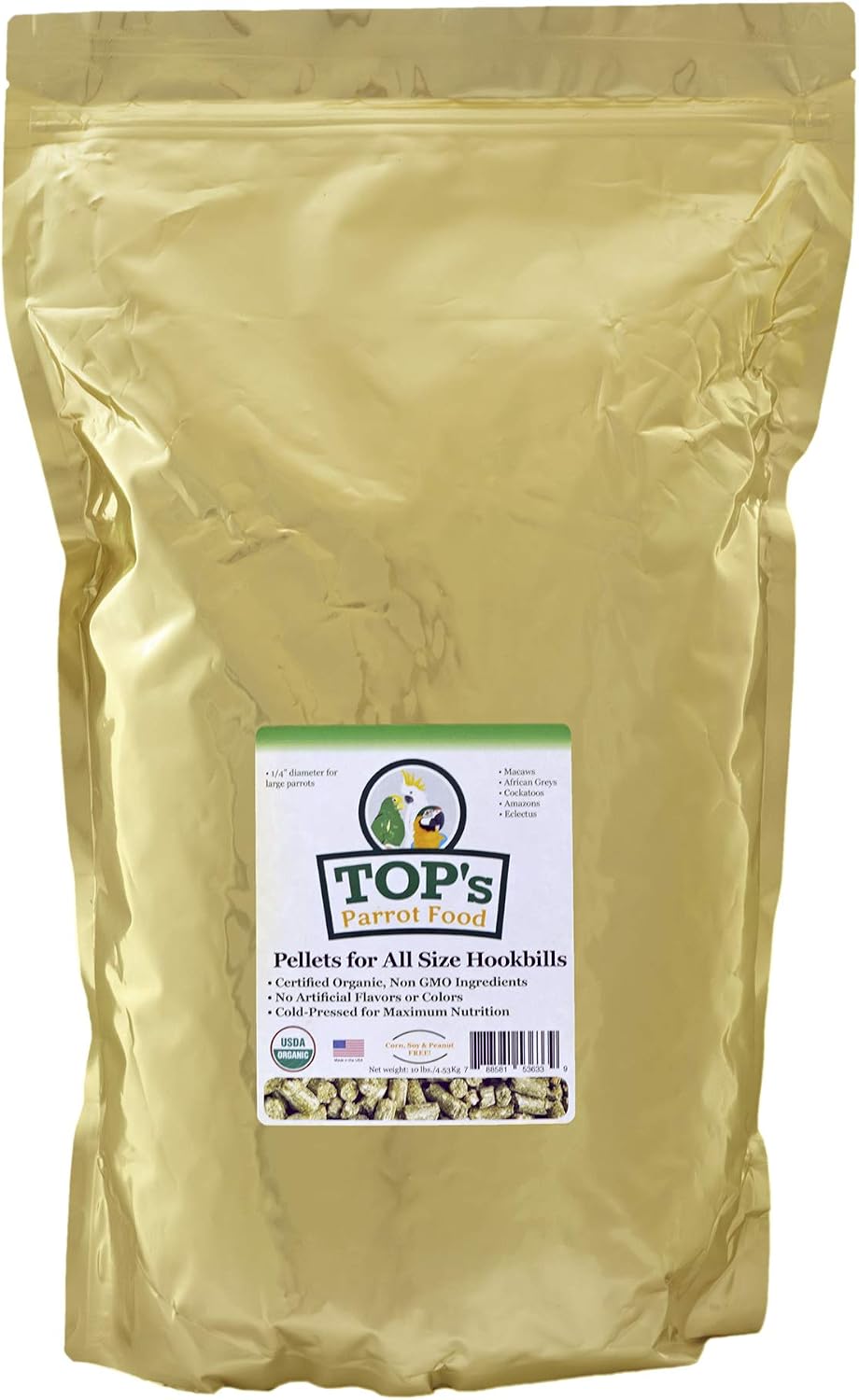 TOP's Parrot Pellets 4 lb, USDA Organic Certified, Non-GMO Bird Food for Hookbills - Image 13
