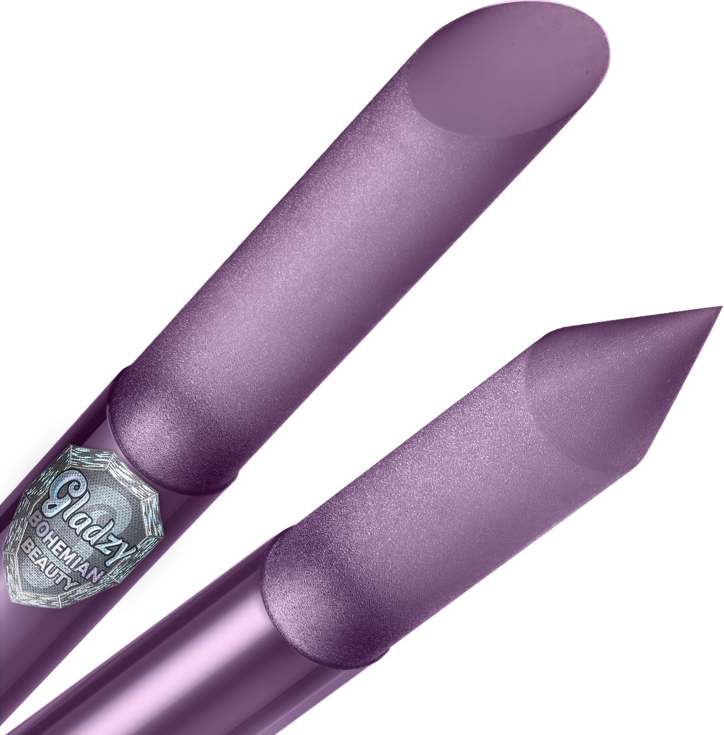 Gladzy glass cuticle pusher in violet color front view