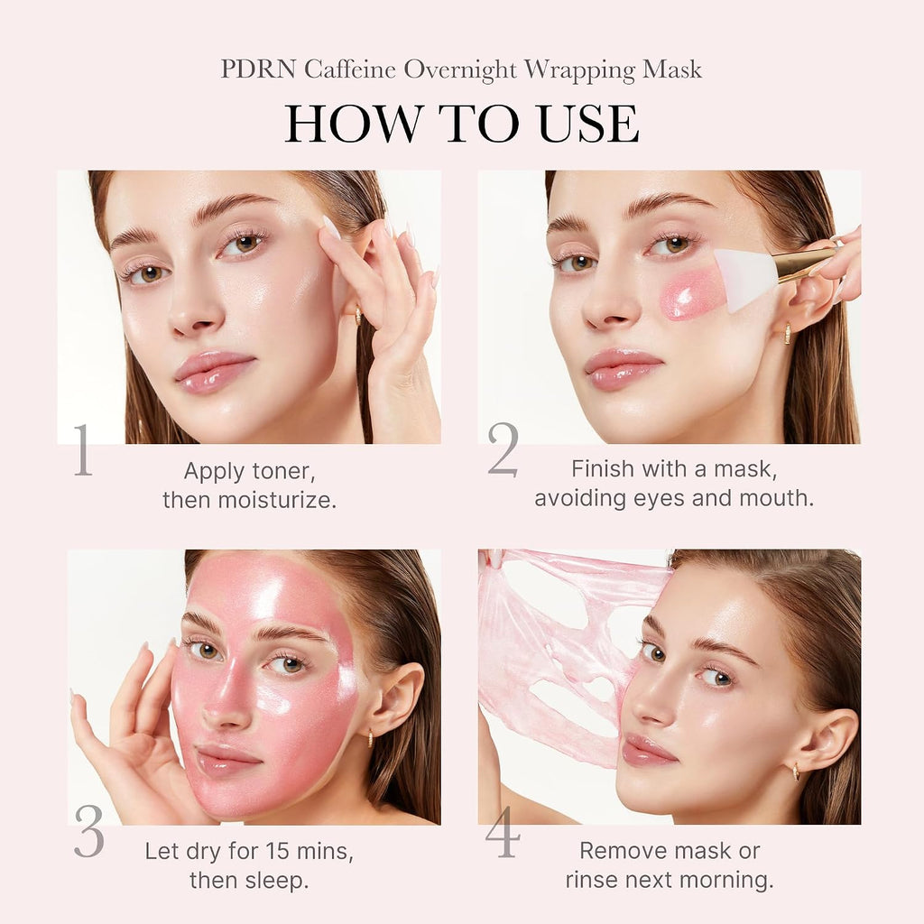 Medicube PDRN Pink Caffeine Night Wrapping Mask side angle view