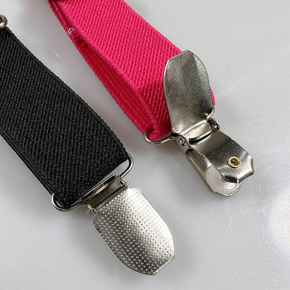 Close up view of the silver metal clips on the WINDLAND pet nappy braces