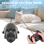 Pixibond wireless fake rat joke prank toy top view showcasing gray flocking texture finish