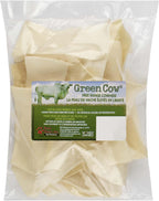 Side view of GreenCow thick cut rawhide chips package displaying nutritional integrity.