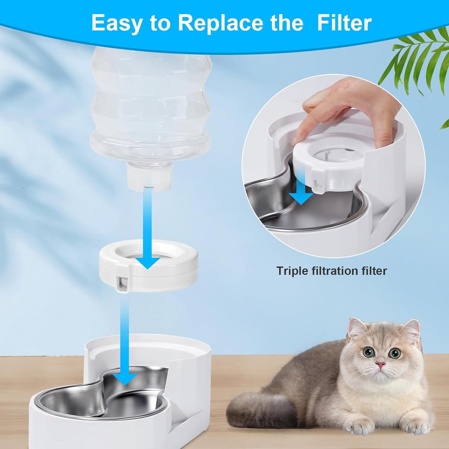 Close up of Redoso cat water dispenser filter showing the durable polypropylene mesh housing material.