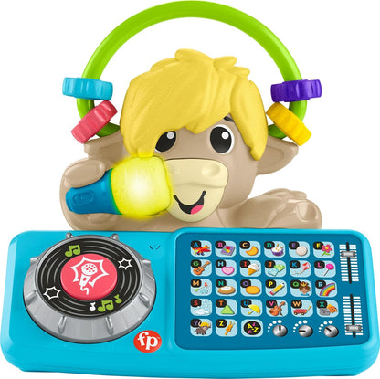 Fisher-Price Link Squad A to Z Yak baby learning toy front view showcasing the alphabet DJ table.