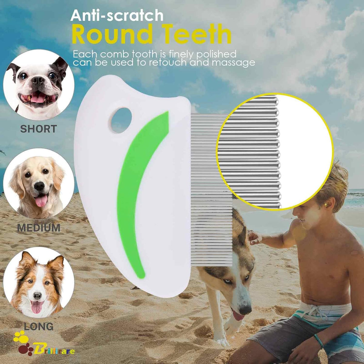 Two pieces of durable premium pet grooming brushes for small medium and large animals.