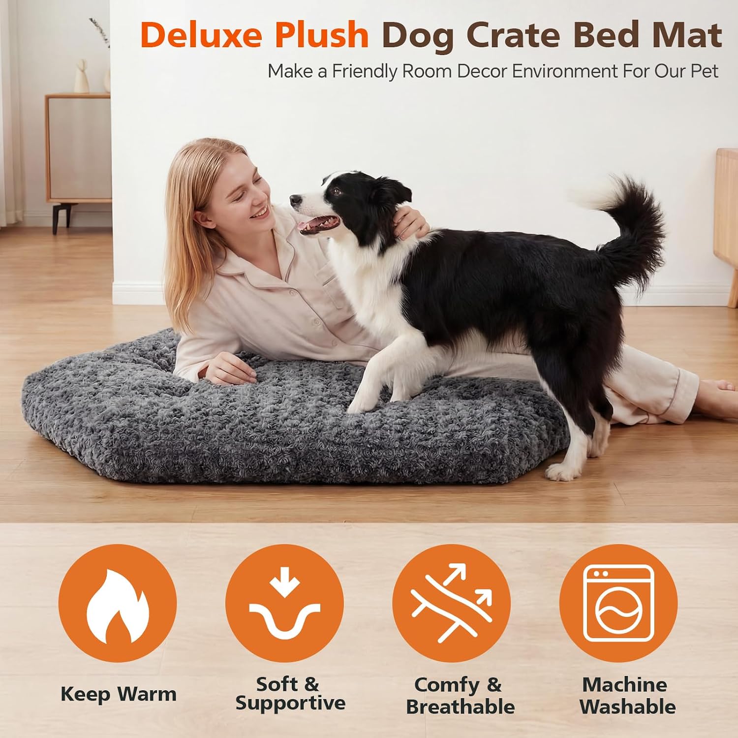 Non-slip dot grip bottom of Fanfanwin pet mat