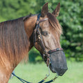 Cashel horse nose net mask front view showing breathable black mesh design