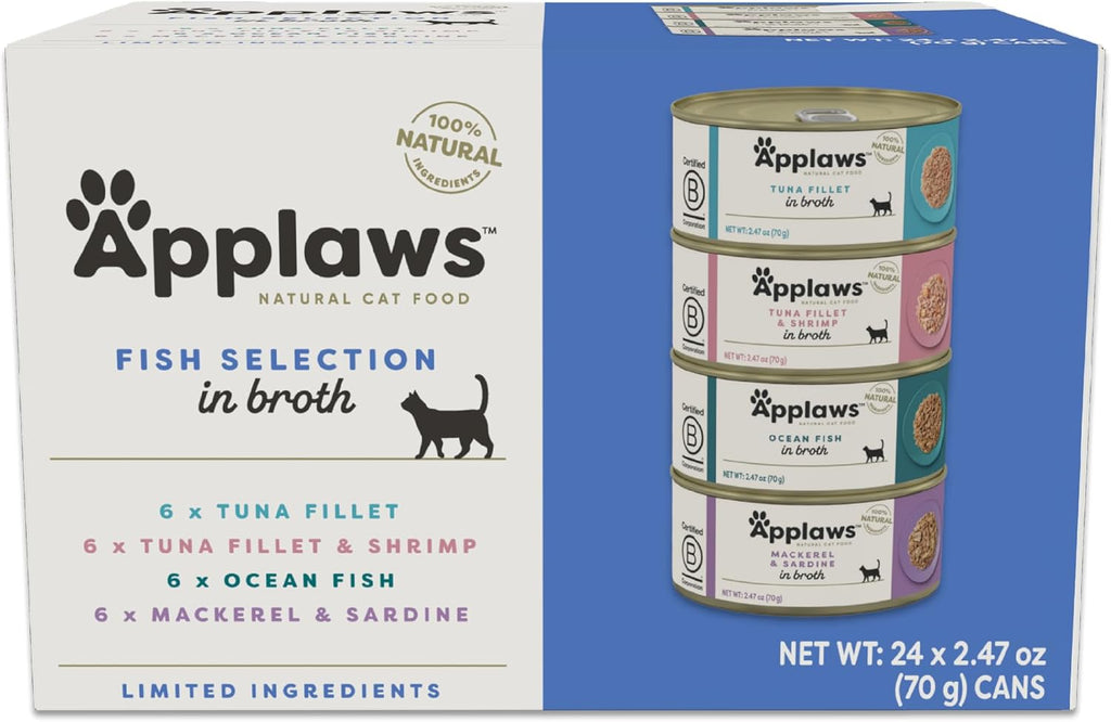 Applaws Fish Variety Pack Wet Cat Food in Broth 12-Pack, High Protein, Limited Ingredient, Grain Free, Canned Cat Food, No Fillers, No Artificial Additives (12 x 2.47 oz Cans) - Image 15