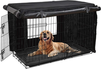 HONEST OUTFITTERS dog crate cover 36 inch front view on wire kennel