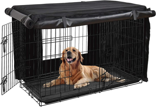 HONEST OUTFITTERS dog crate cover 36 inch front view on wire kennel