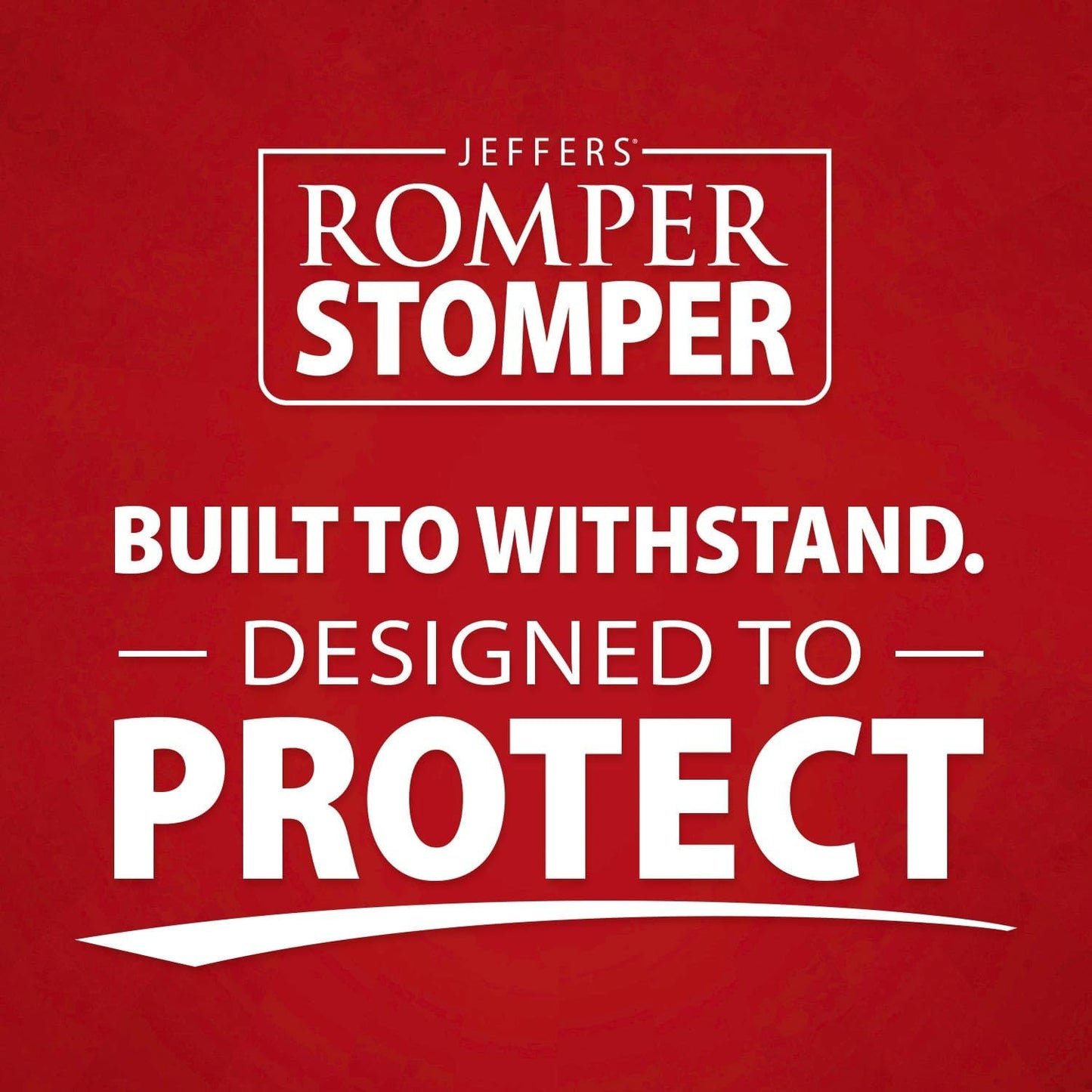 Authentic Jeffers Romper Stomper branding label on the protective mesh gear