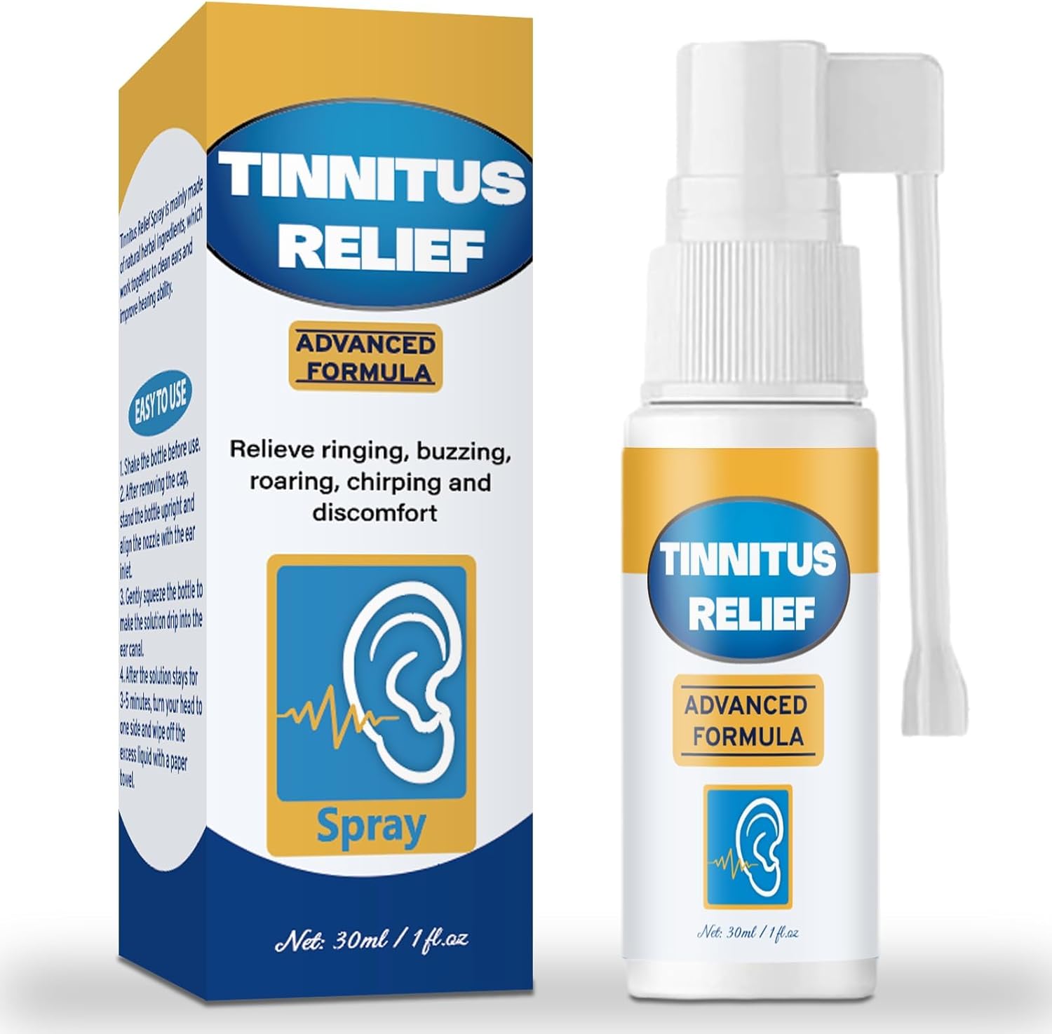 TUHIMO VITENIIM Tinnitus Relief Spray front view for ringing ear treatment