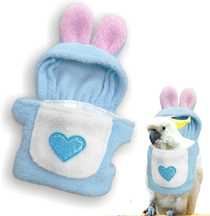 HELAIMAY pet bird outfit laid flat demonstrating the easy over-the-head wearable design.