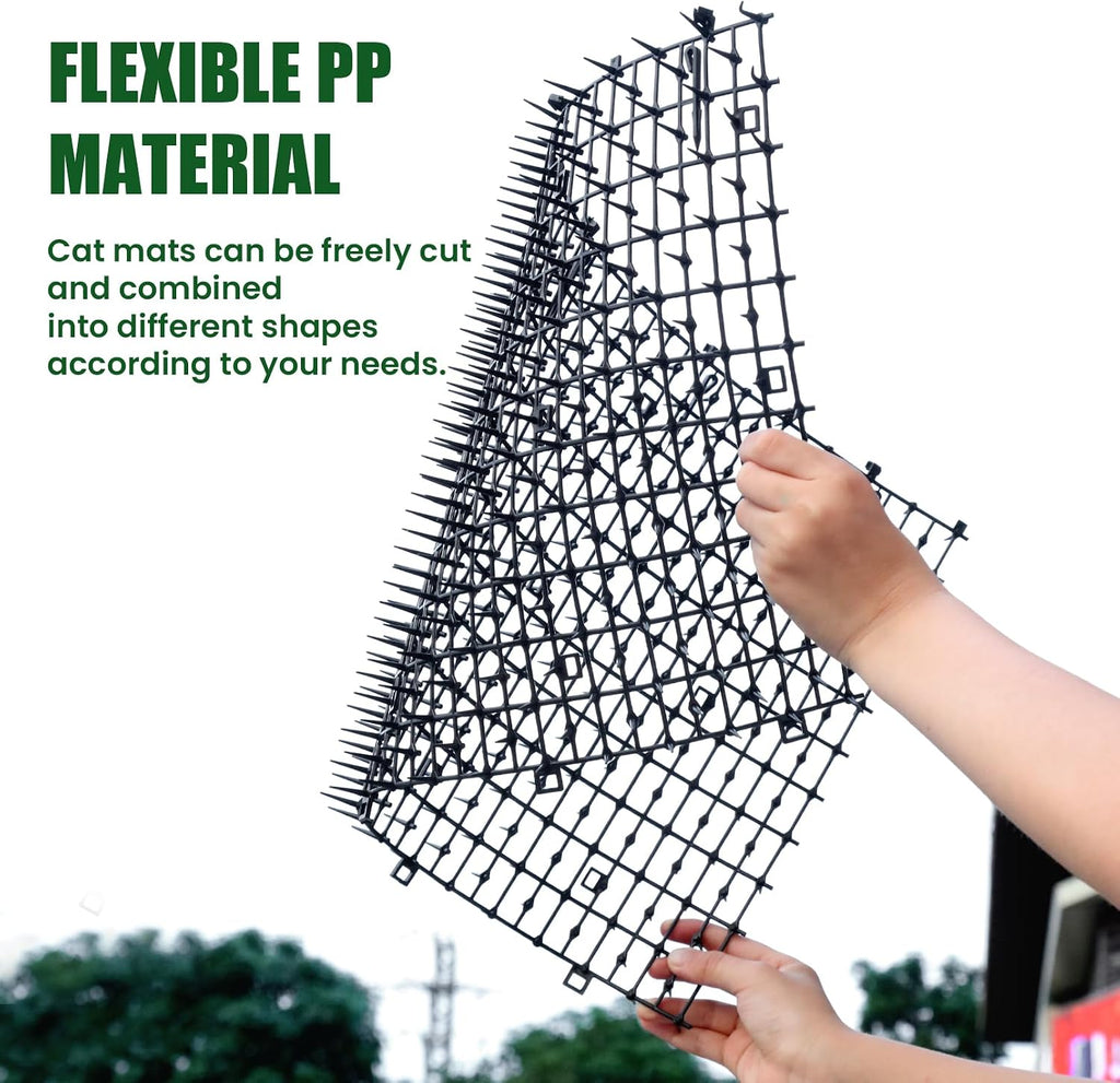 Flexible Aurnoet cat spike mat being cut to size