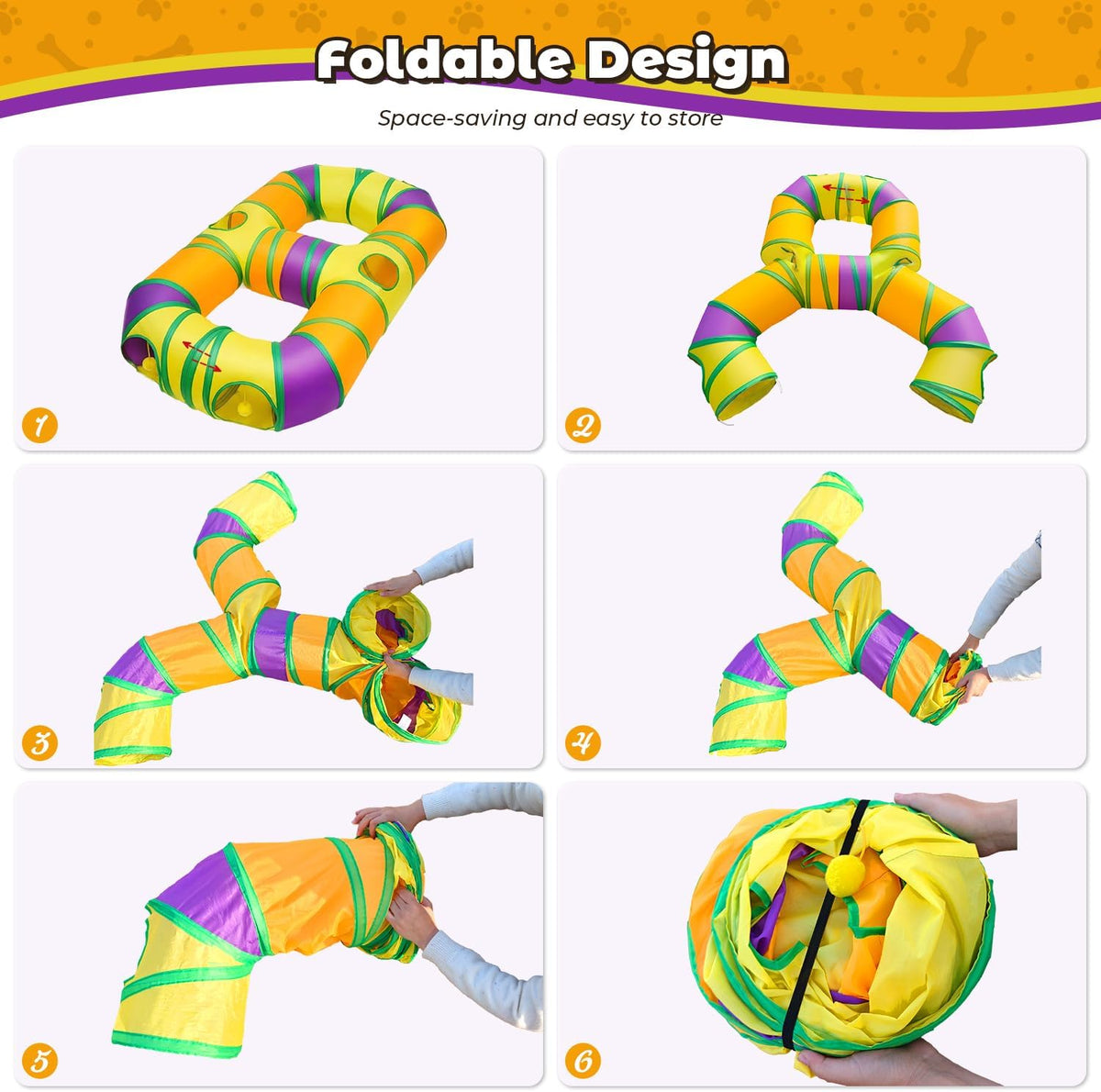Close-up view of the durable tear-resistant polyester material on the GUSTYLE play tube.