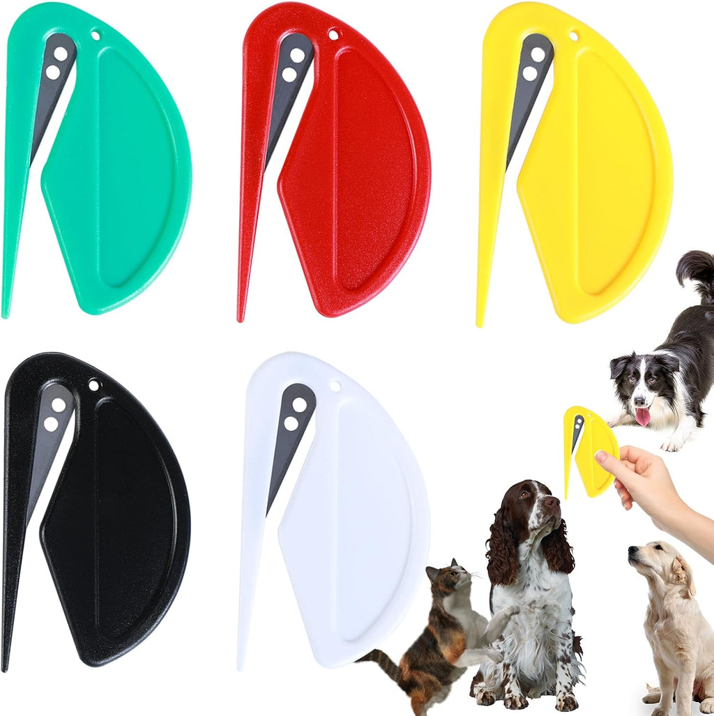 HeartfeltYIre 5-piece pet knot opener and dematting comb set front view