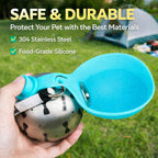 Petnf outdoor dog hiking water bottle showing the premium zero spill locking valve.