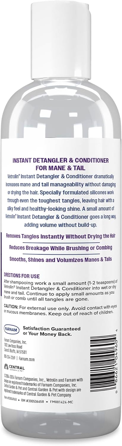 Farnam Vetrolin Instant Detangler and Conditioner for Horse Manes and Tails, 12 Oz - Image 9