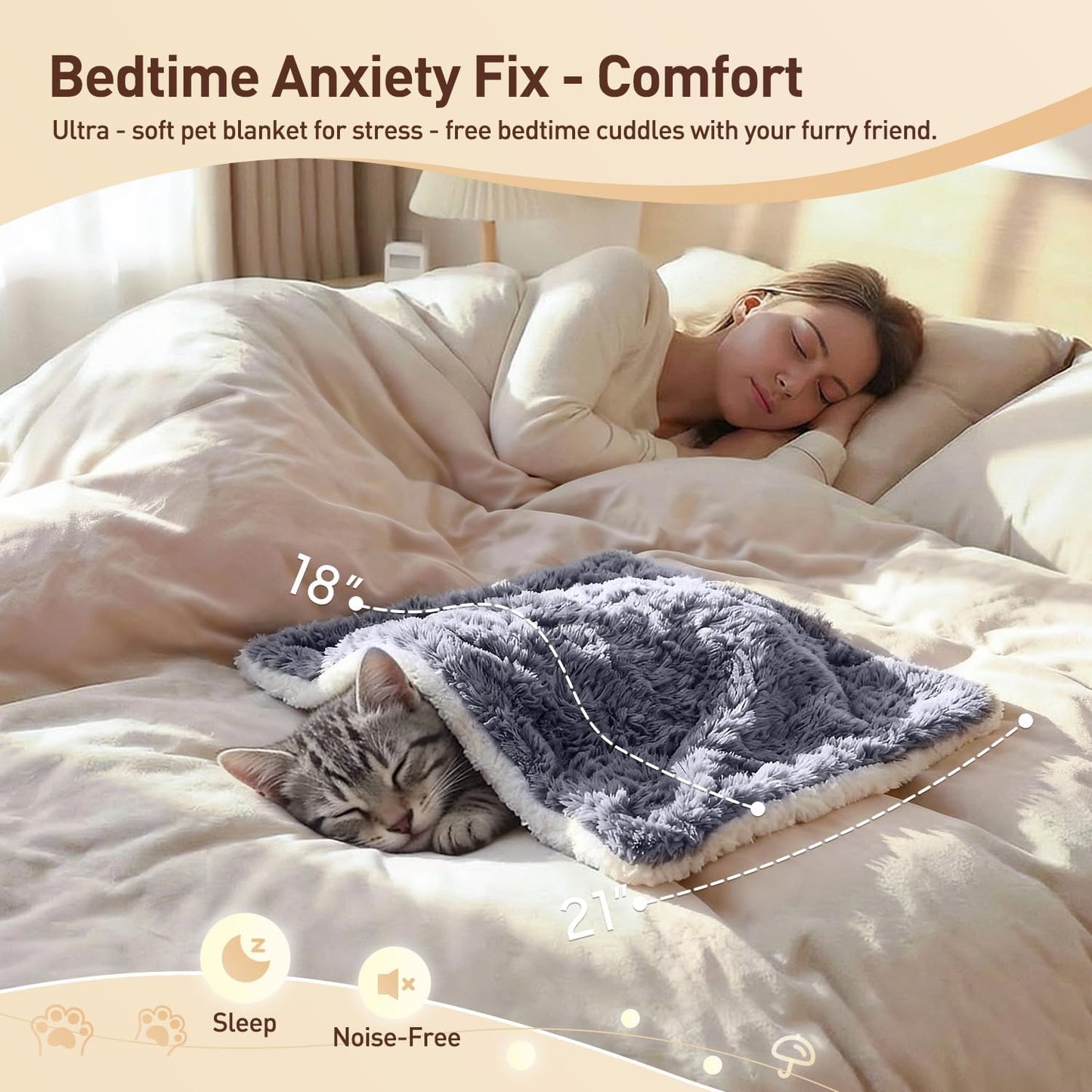 Machine washable luxury faux rabbit fur cat throw for furniture protection.