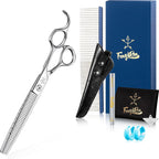 High-end Professional Dog Grooming Curved Thinning Scissors Teeth Blending Shears Pet Texturizing Thinner Blender Shears 7.5 Inch Extremely Very Sharp Made Of Stainless Steel Alloy For Dog Cat Groomer - Image 15