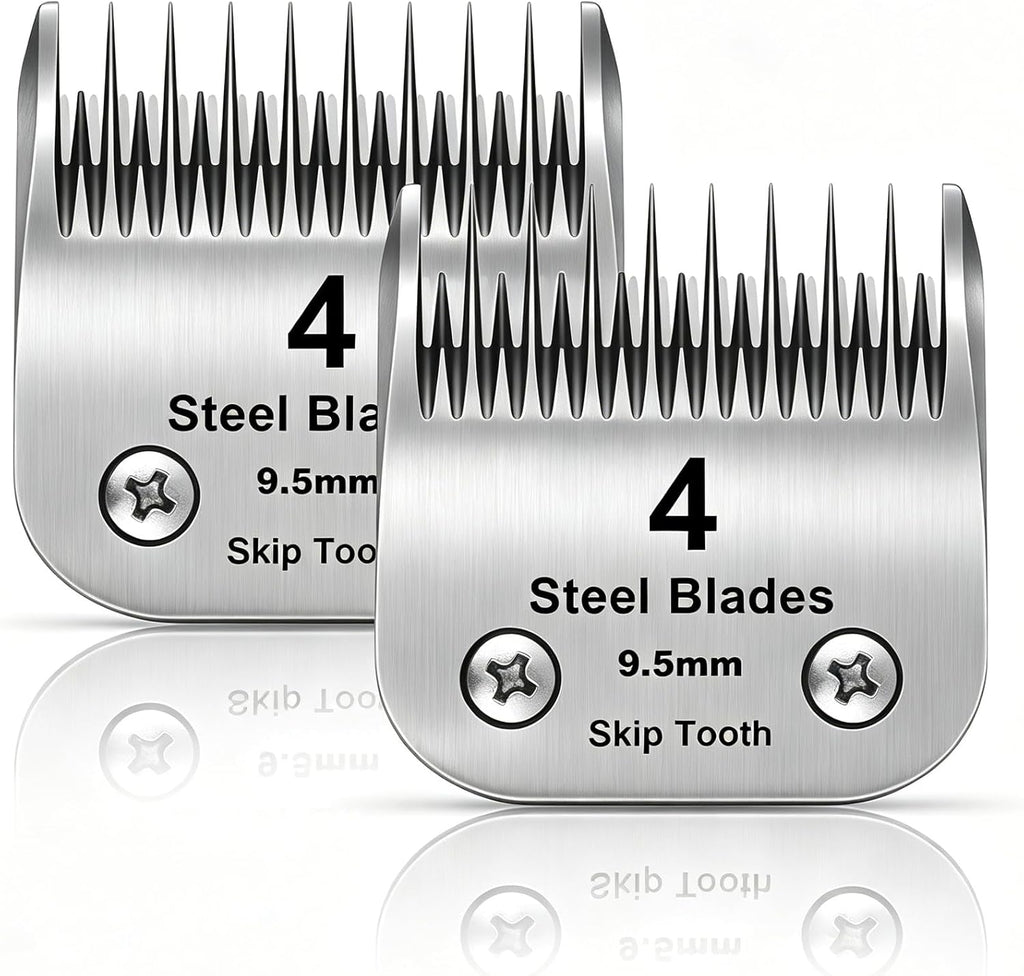 Premium steel pet clipper blade highlighting rust resistant finish and precision manufacturing specifications