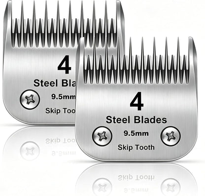 Premium steel pet clipper blade highlighting rust resistant finish and precision manufacturing specifications