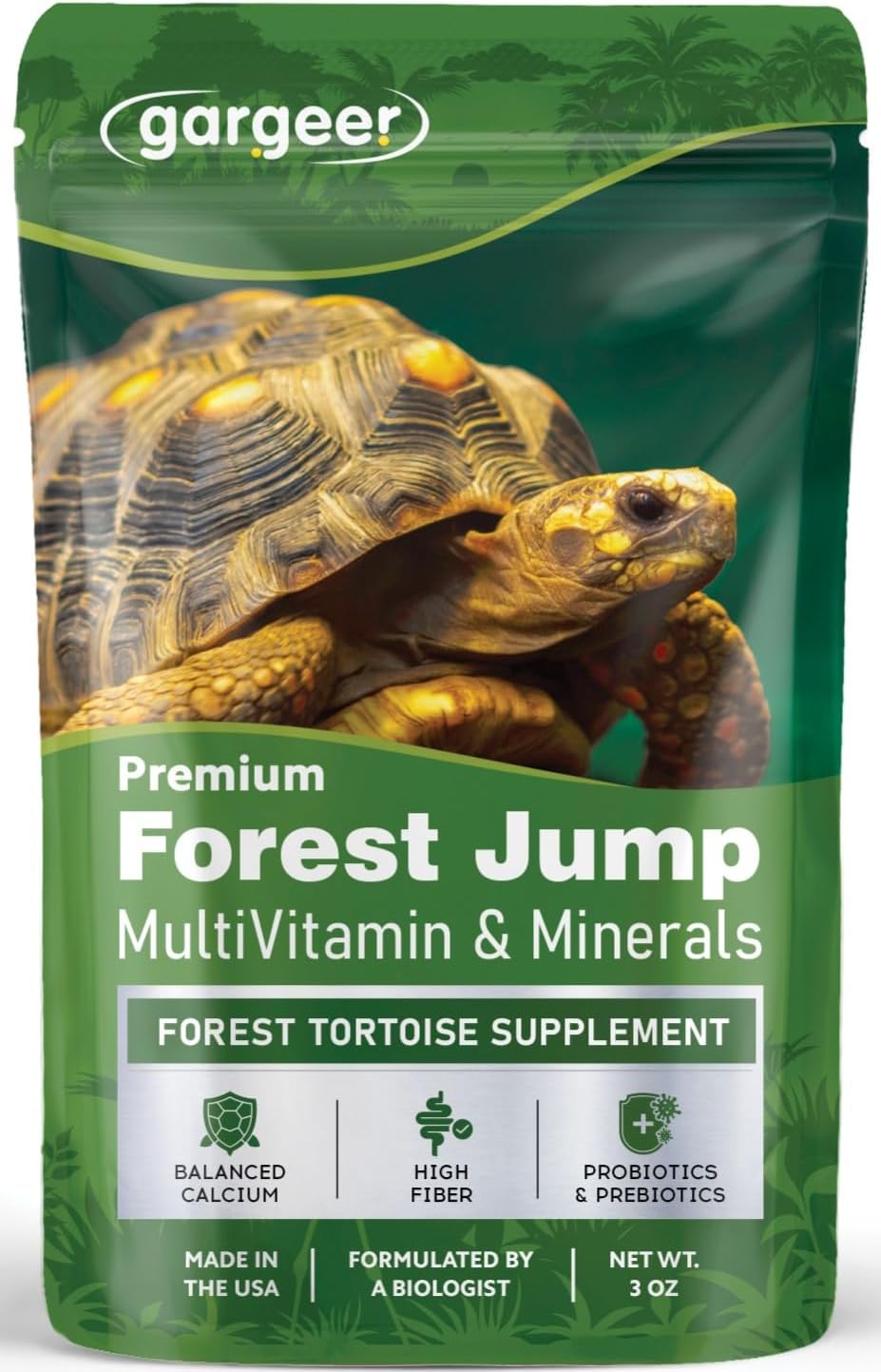Gargeer Grassland Tortoise Multivitamin & Mineral Powder 3 oz, High Fiber Supplement with Probiotics, Calcium & Vitamins for Sulcata, Russian, Hermann's & Leopard Tortoises. Made in the USA. Enjoy! - Image 9