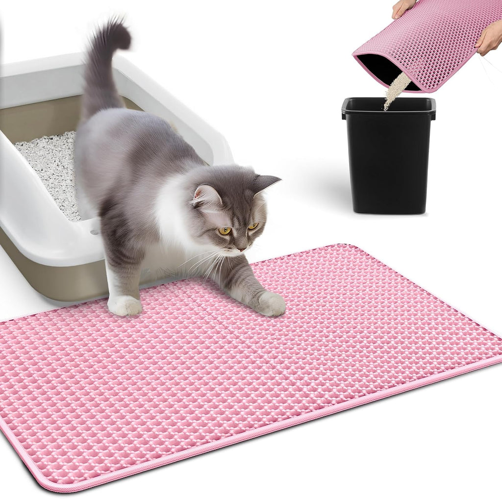 Cat Litter Mat - 23.2'' x 14.6'' Small Litter Trapping Mat, Easy to Clean Litter Box Mat, Waterproof, Urine-Proof, Non-Slip, Cat Toilet Training Systems Accessories, Grey - Image 9