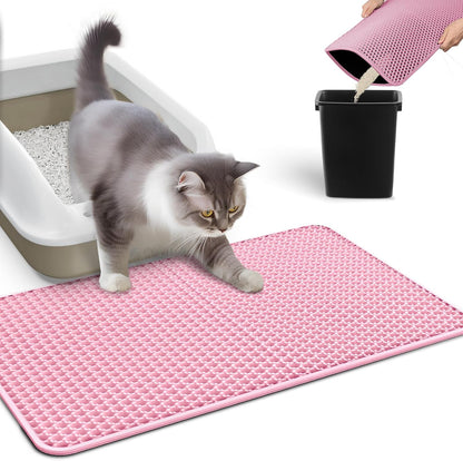 Cat Litter Mat - 23.2'' x 14.6'' Small Litter Trapping Mat, Easy to Clean Litter Box Mat, Waterproof, Urine-Proof, Non-Slip, Cat Toilet Training Systems Accessories, Grey - Image 9