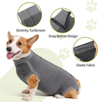 Dotoner breathable pet spay neuter protective outfit adjustable snap buttons close up