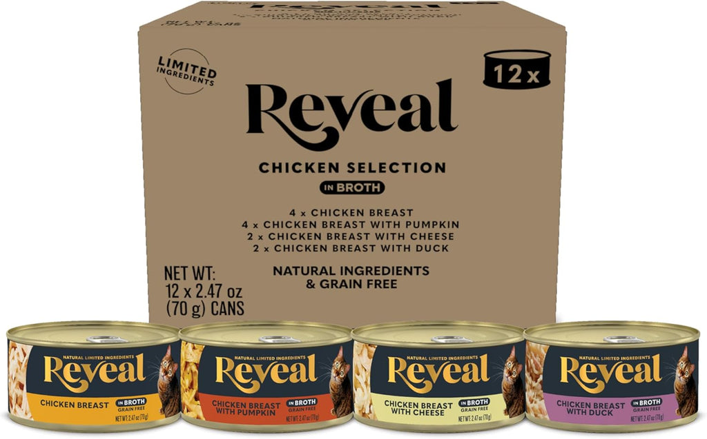 Reveal Fish Variety Pack Wet Cat Food in Broth 20-Pack, 5-Flavor, Protein, Limited Ingredient, Grain Free, Natural Canned Cat Food, No Fillers, No By-Products (20 x 2.47 oz Cans) - Image 10