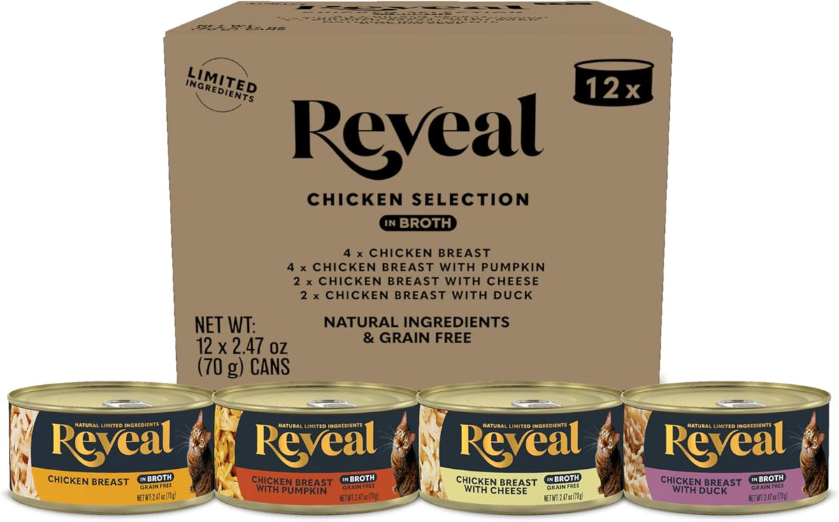 Reveal Fish Variety Pack Wet Cat Food in Broth 20-Pack, 5-Flavor, Protein, Limited Ingredient, Grain Free, Natural Canned Cat Food, No Fillers, No By-Products (20 x 2.47 oz Cans) - Image 10