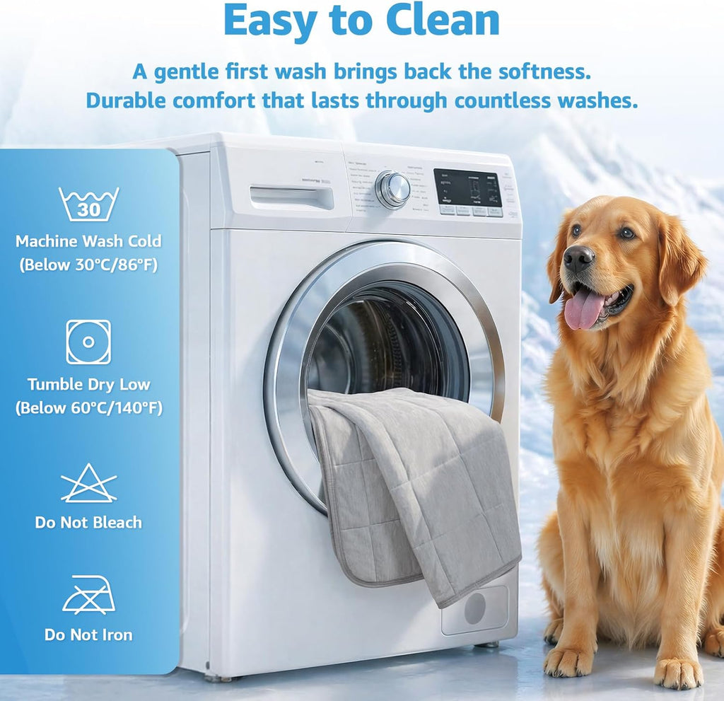 Pick For Life lightweight cooling comforter being loaded into a home washing machine