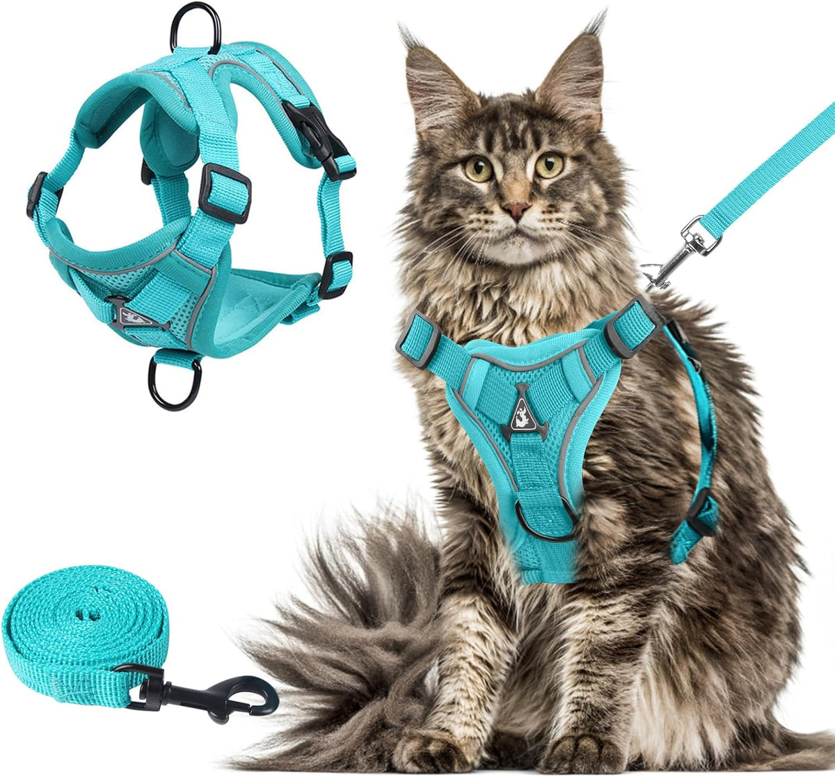Wanheart cat Chest Harness and Leash, Anti-Escape Adjustable Soft mesh cat Leash and Chest Harness Set for All Types of Cats cat Vests (Grey, 11.02-16.5lb) - Image 10