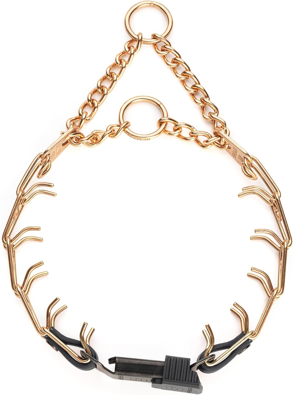 Herm Sprenger Curogan no pull training collar showcasing the secure black quick release ClicLock buckle mechanism.