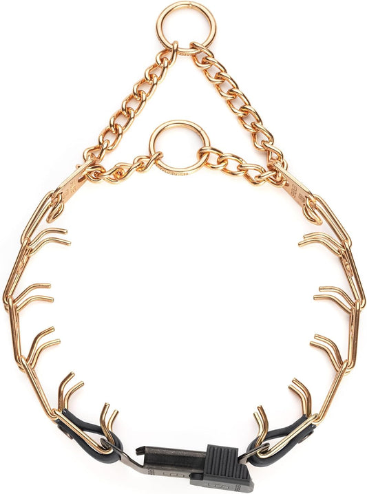 Herm Sprenger Curogan no pull training collar showcasing the secure black quick release ClicLock buckle mechanism.