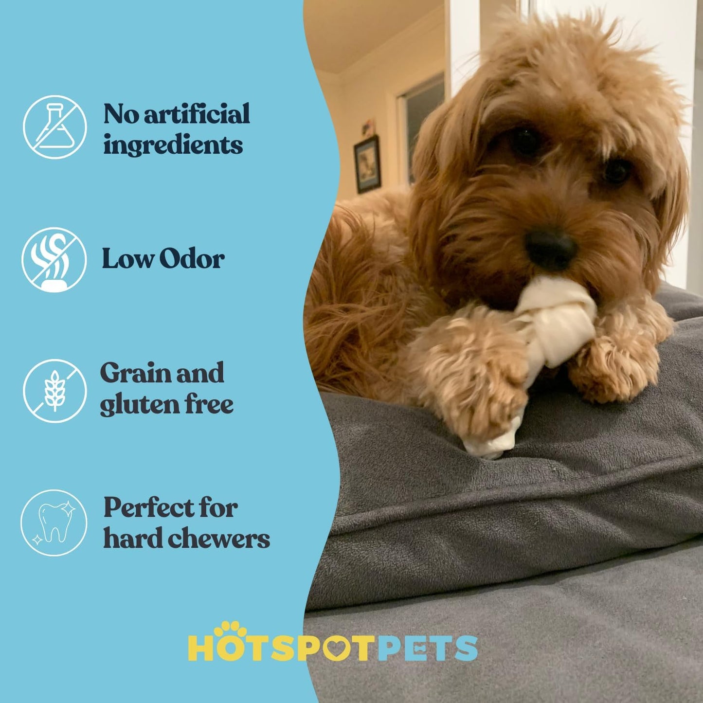 Hotspot Pets single ingredient healthy dog chews for dental care and plaque removal