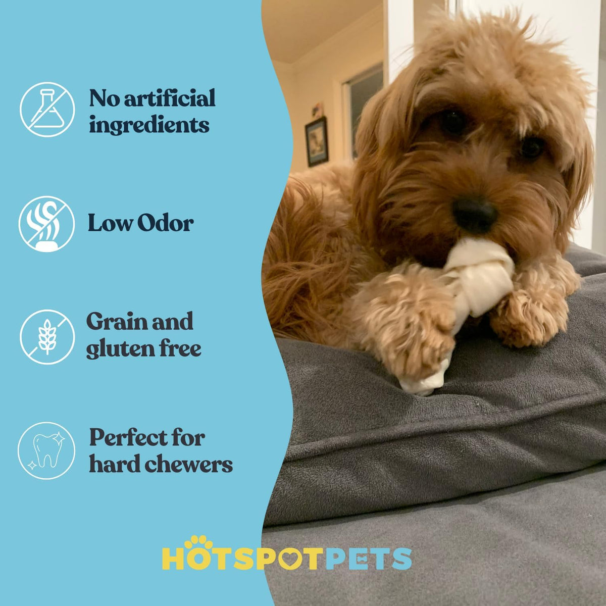 Hotspot Pets single ingredient healthy dog chews for dental care and plaque removal