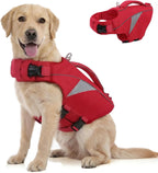 Queenmore Dog Life Jacket, Dogs Life Vest for Swimming, Dog lifejacket for Medium Dogs, Floating Doggy Jackets for Boating Kayaking, Adjustable Preserver with High Buoyancy and Rescue Handle(Pink,M) - Image 9
