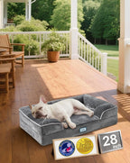 OhGeni Orthopedic Dog Bed Couch Cat Sofa for Large Sized Pets with Memory Foam, Machine-Washable Waterproof Removable Cover, Soft Comfortable Fabric, 35-inch (Gray) - Image 10